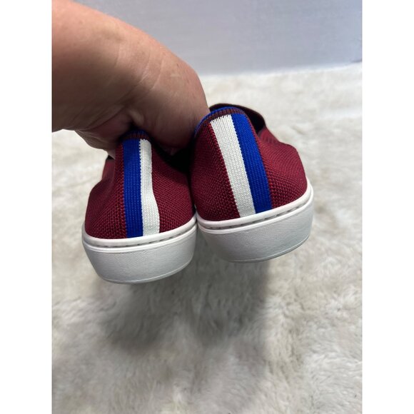 Rothys Slip-On garnet red knit Sneakers women Size 8 - Picture 5 of 10